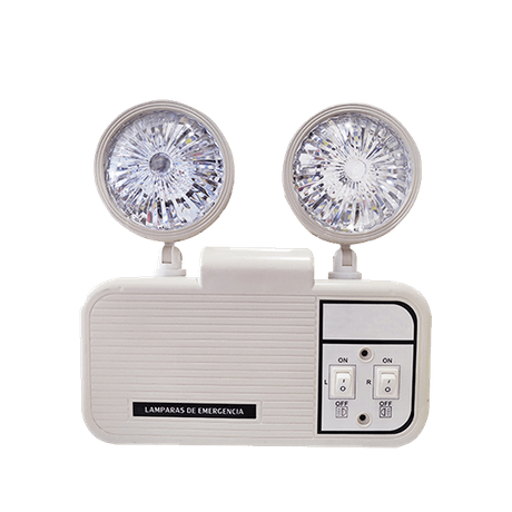 Luz de emergência LED recarregável de backup de luminária de saída de cabeça dupla automática